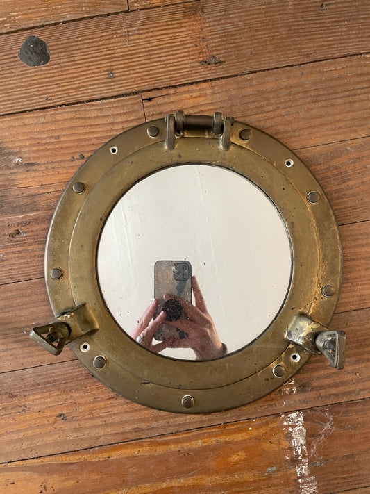 11 3/8” Brass Porthole Mirror