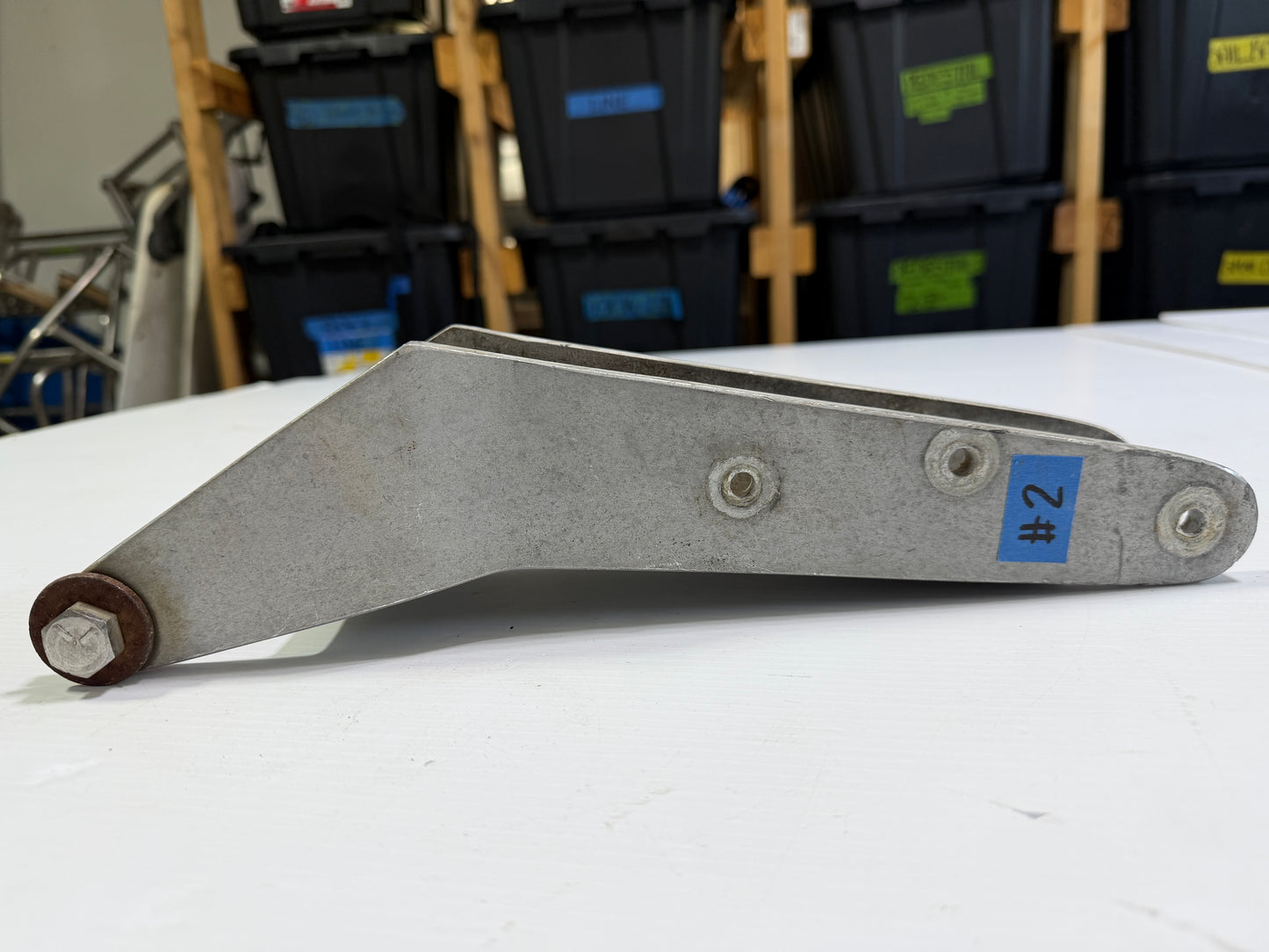 Aluminum 2 1/8" Width Tiller Hardware & 2 5/16" Diameter Rudder Cap -- #2