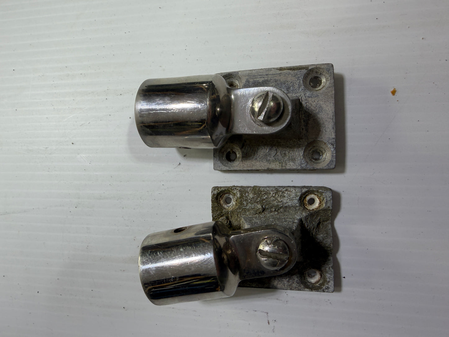 PAIR 7/8" Diameter Bimini Hardware With Aluminum Bases