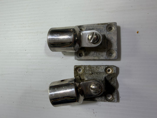 PAIR 7/8" Diameter Bimini Hardware With Aluminum Bases