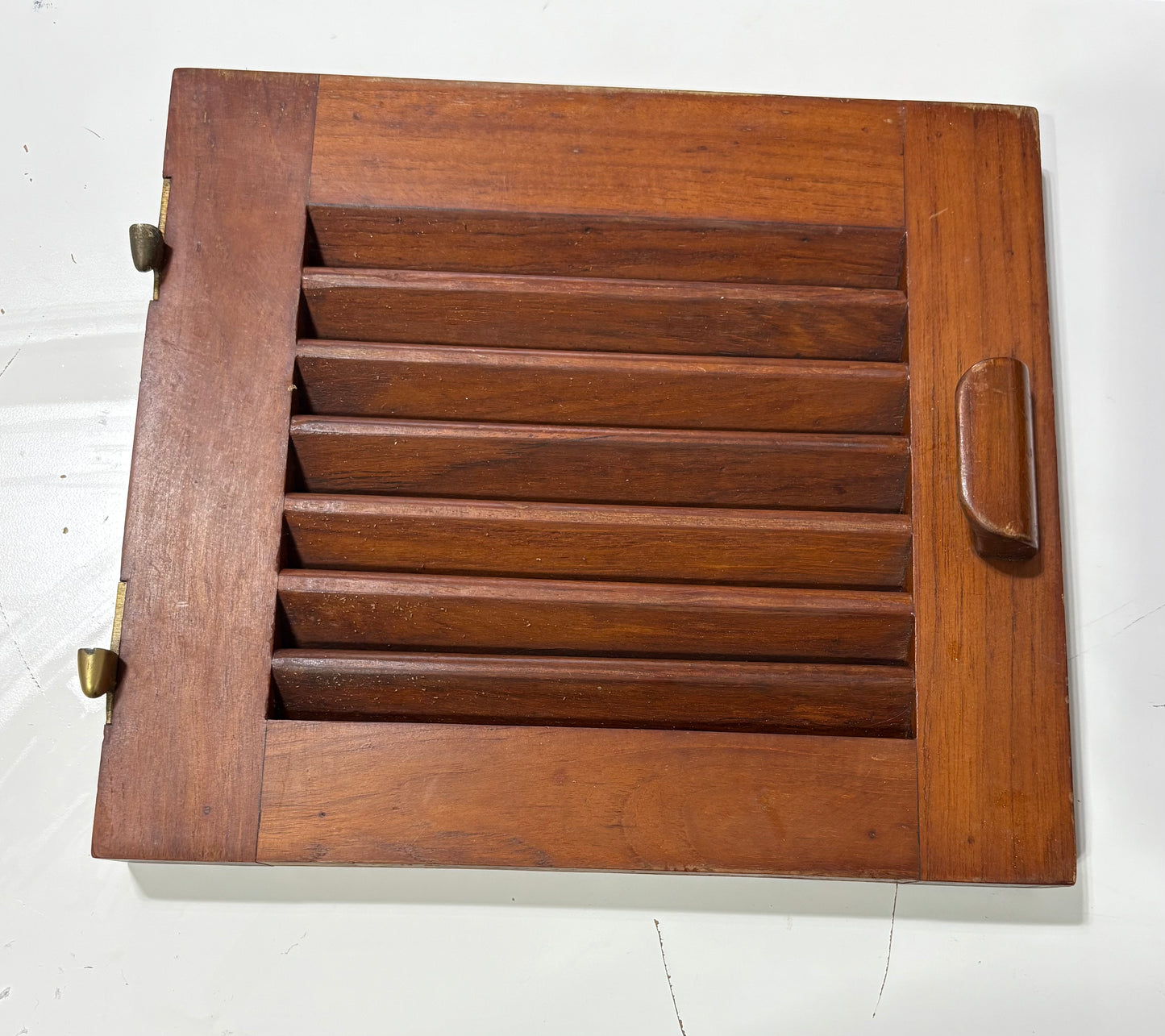 Teak Cabinet Door off of Rafiki 35 #260 10 1/2 x 9 1/2"