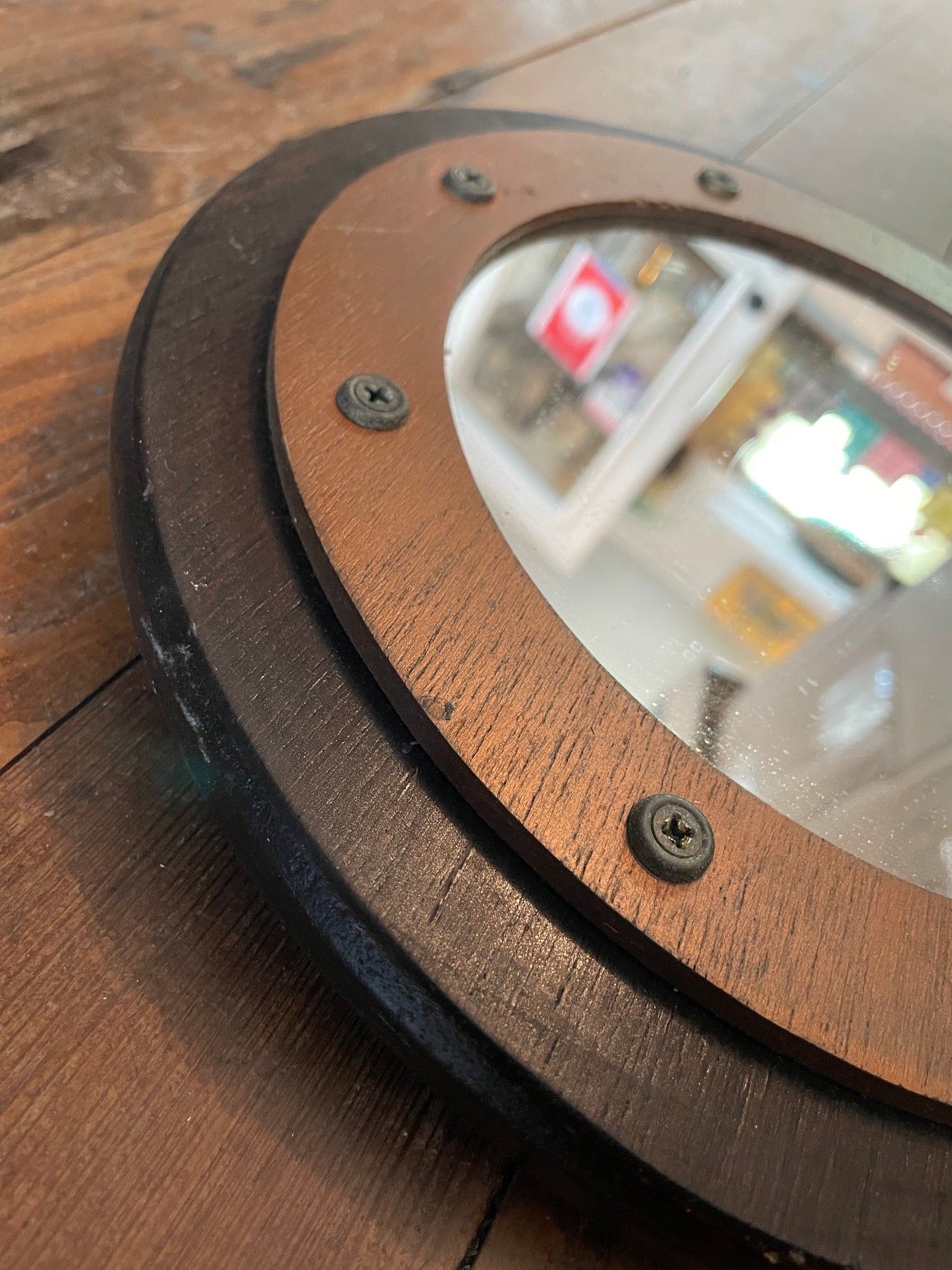 Wooden Porthole Mirror