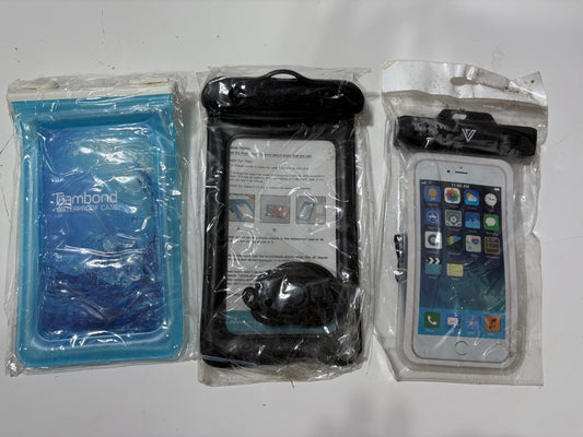 LOT OF 3 Waterproof Phone Cases