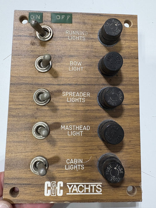 Electric Panel from C&C 30, 5 Switches