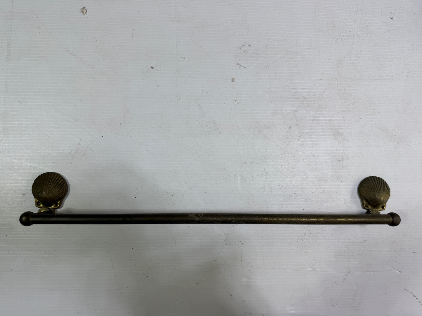 18 1/2" Long Brass Shell Towel Holder