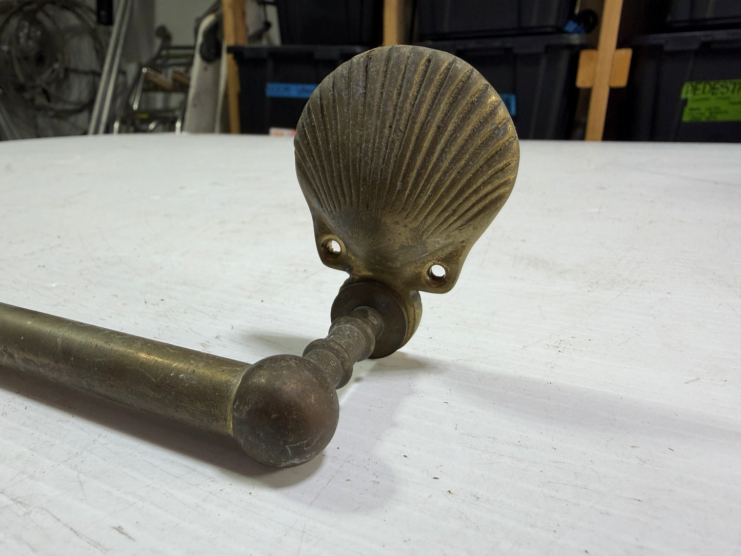 18 1/2" Long Brass Shell Towel Holder