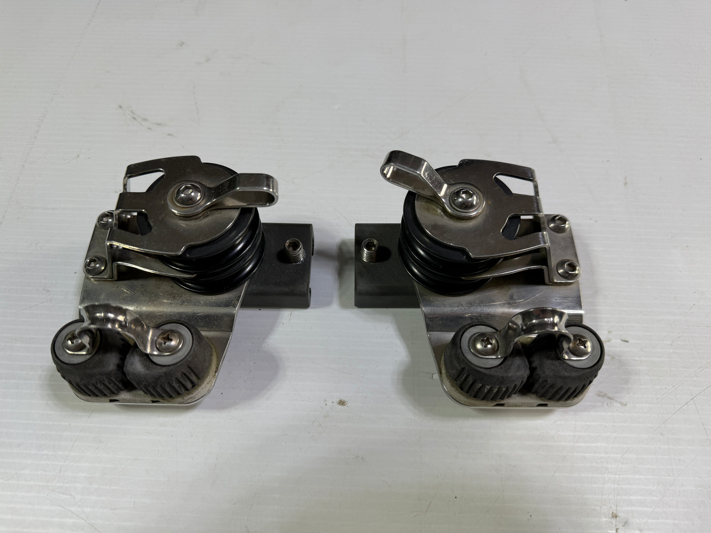 PAIR  1 1/4" Garhauer Adjustable Track Ends - 2" Double Sheaved x 3/8" Line