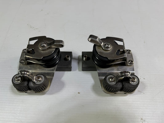 PAIR  1 1/4" Garhauer Adjustable Track Ends - 2" Double Sheaved x 3/8" Line