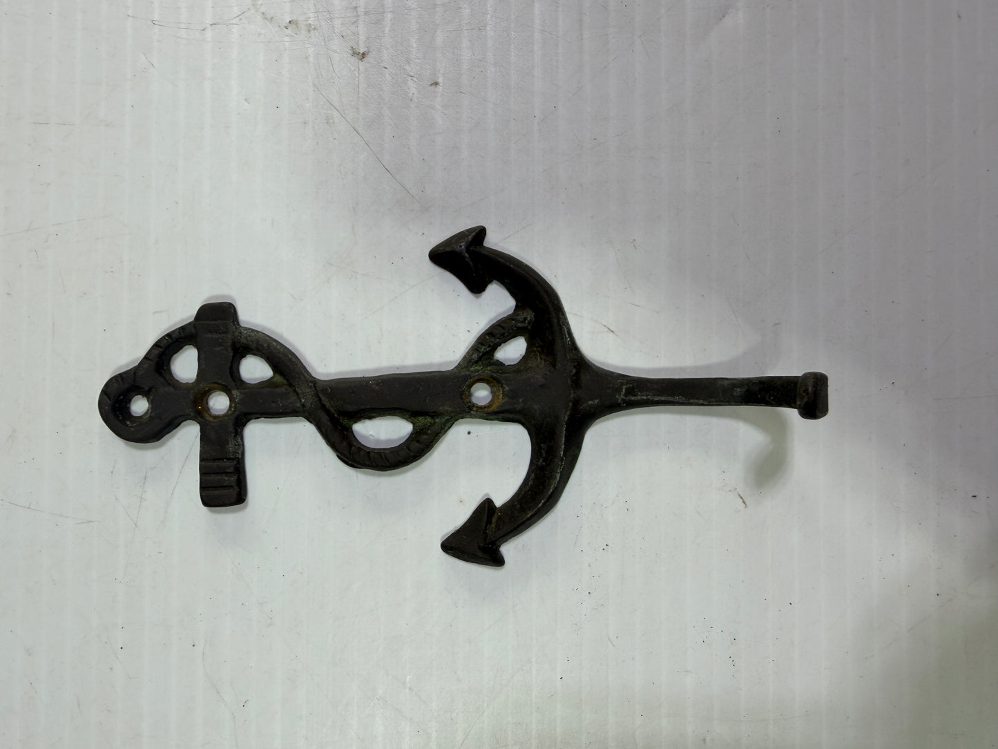 Brass Anchor Wall Hook - 4 3/4" Long