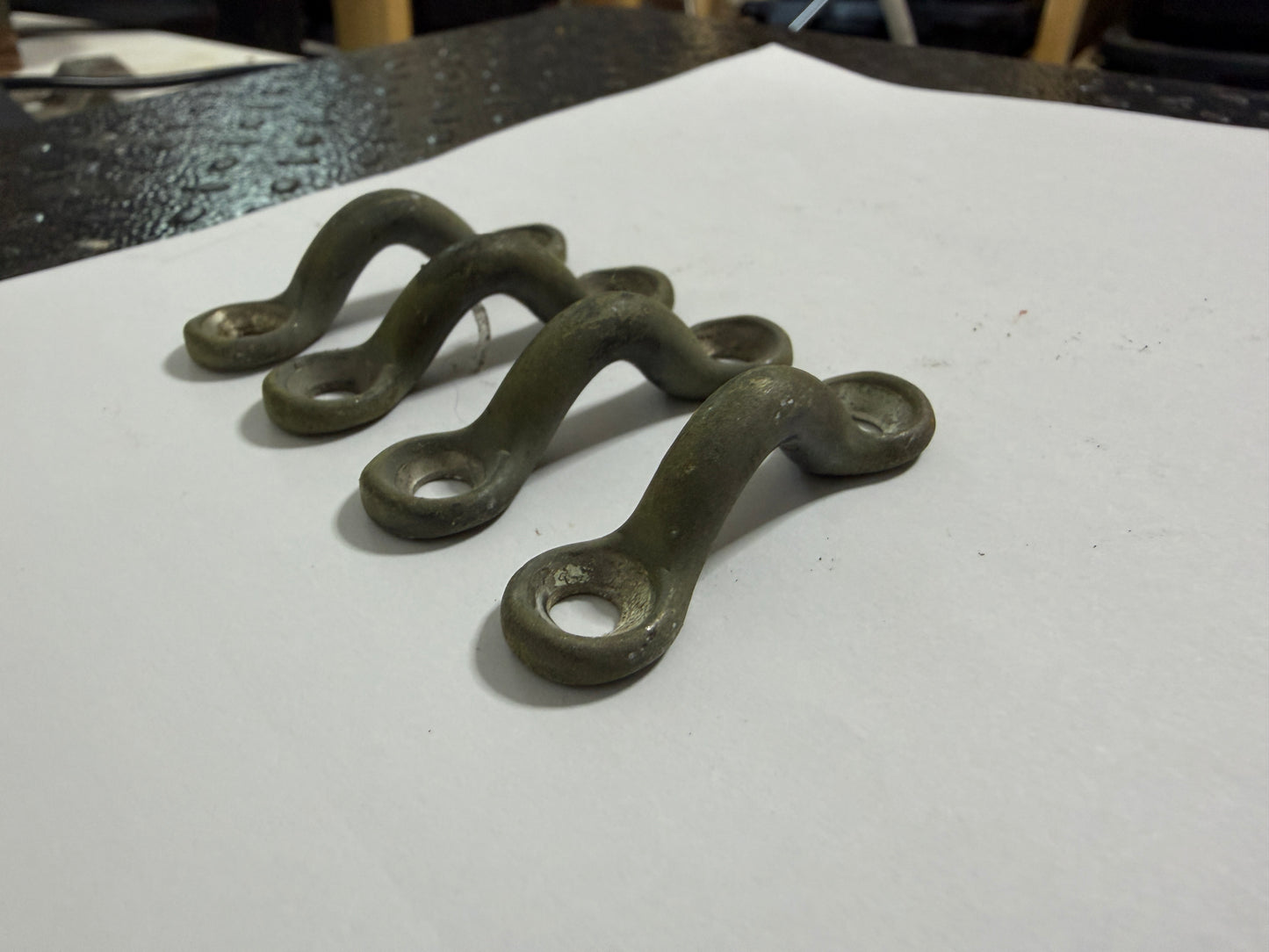 LOT OF 4 Chromed Bronze Deck Bows - 2" Long