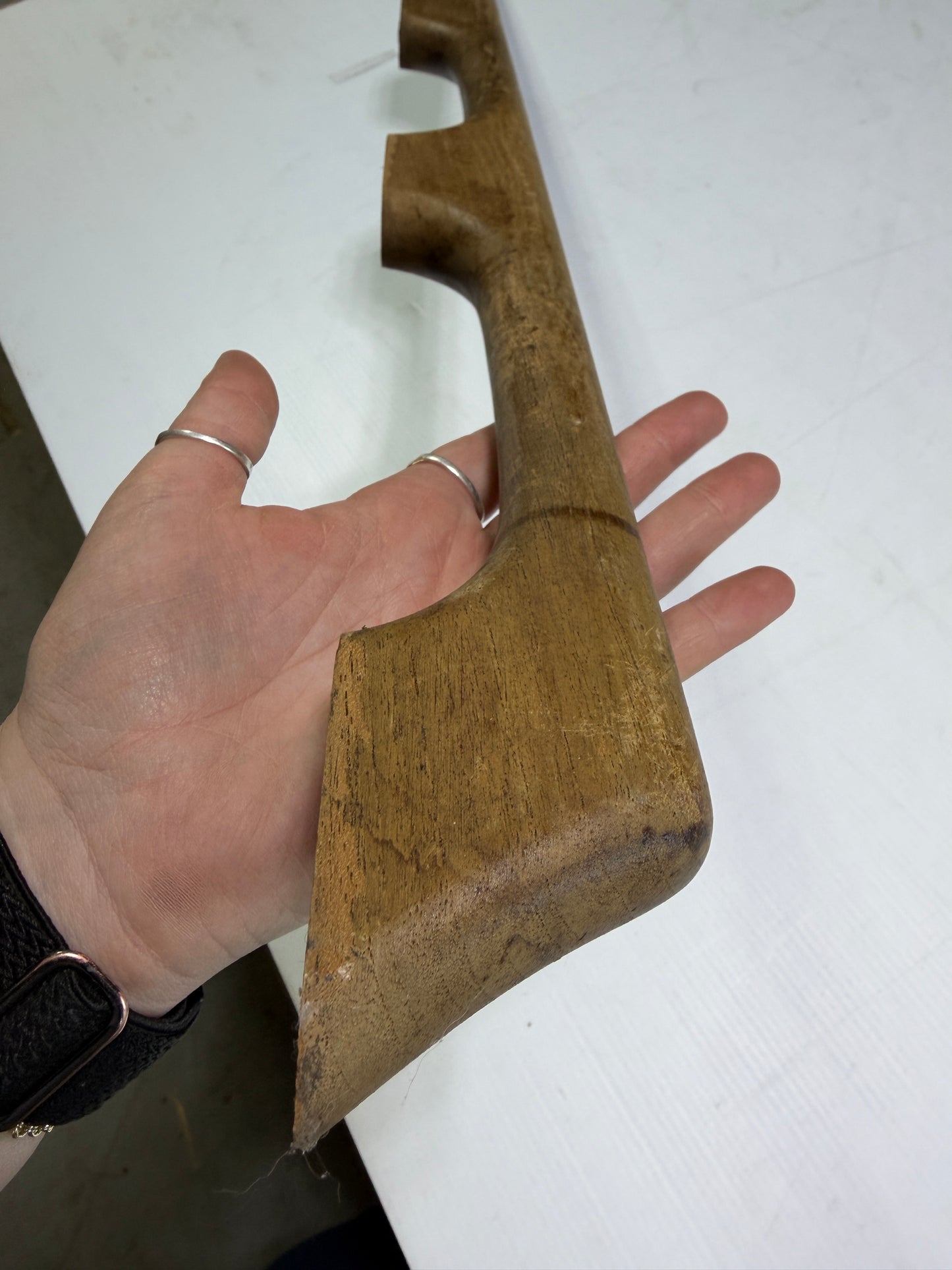 5 Loop - 53" Long Teak Handrail - Lighter Color