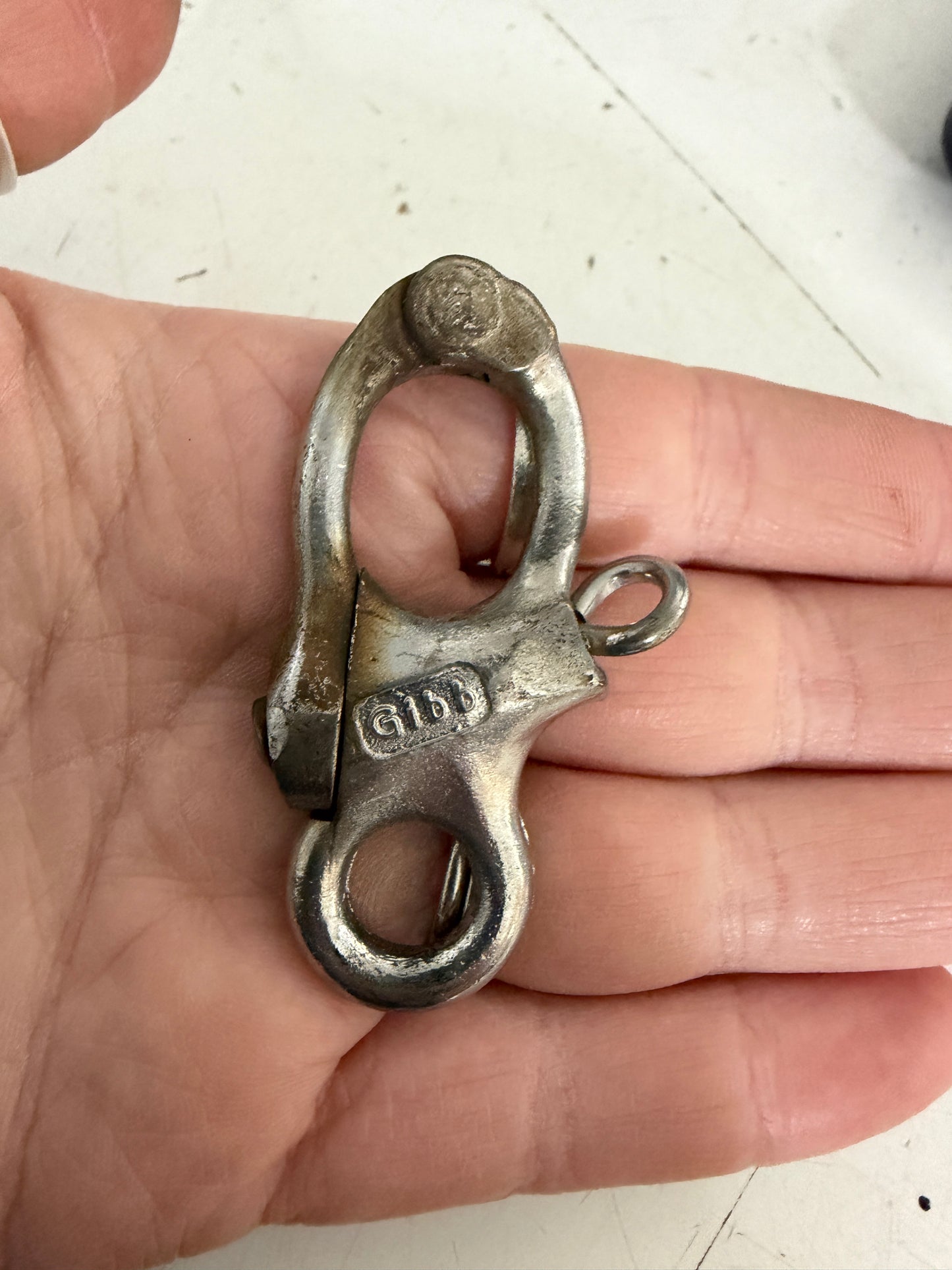 Small Stainless Steel Gibb Fixed Bail Shackle - 3/8” Eye