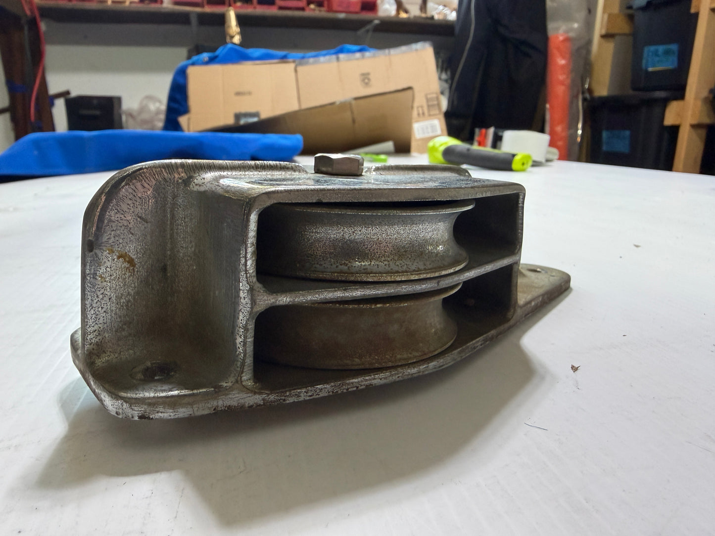 Chromed Bronze Double Cheek Block - 1/2" Line