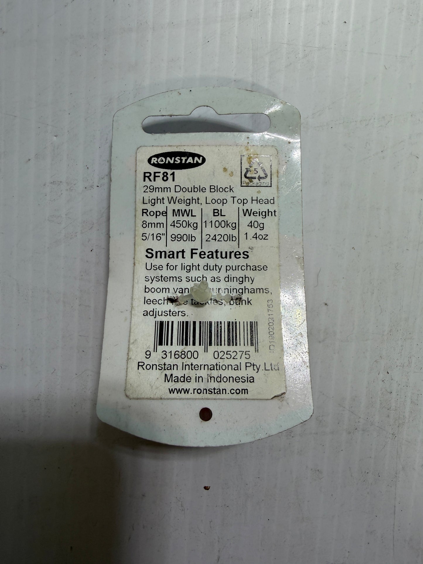Ronstan RF81 - 29mm Double Block - NEW