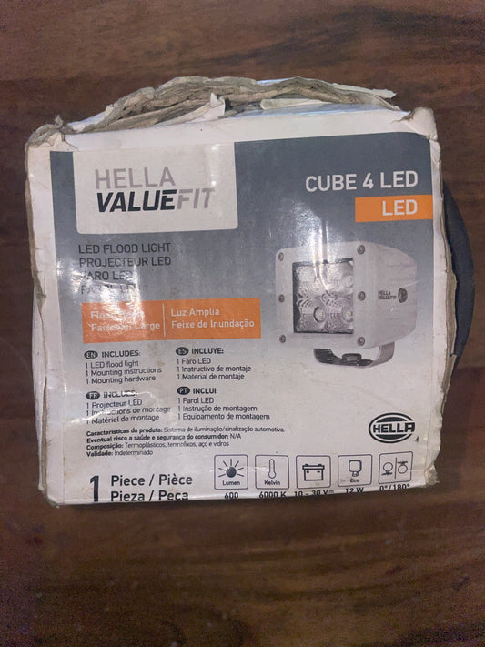 Hella Valuefit White Cube 4 LED Flood Beam Light - NEW