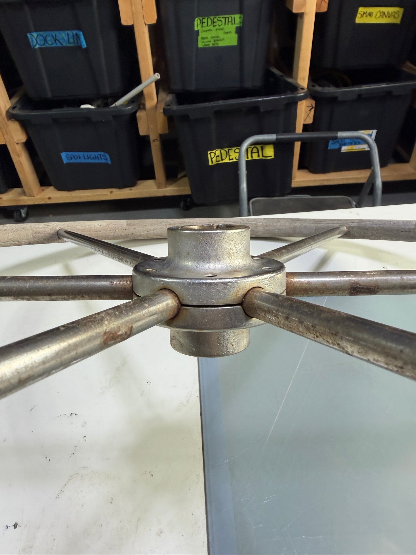 30" Edson Teak and Stainless Wheel - 1" Straight Keyed Shaft