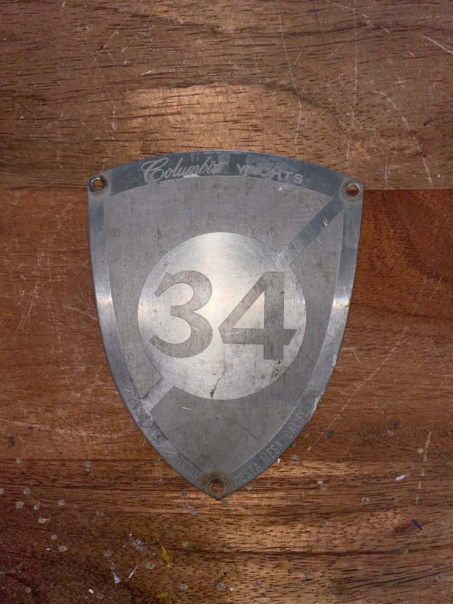 Columbia Yachts 34 Builders Plate