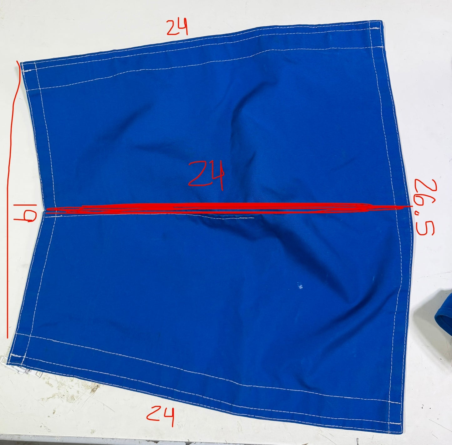Pacific Blue Canvas Piece - 26.5" Width 7 19" Width x 24" Length - Double Side Zippers