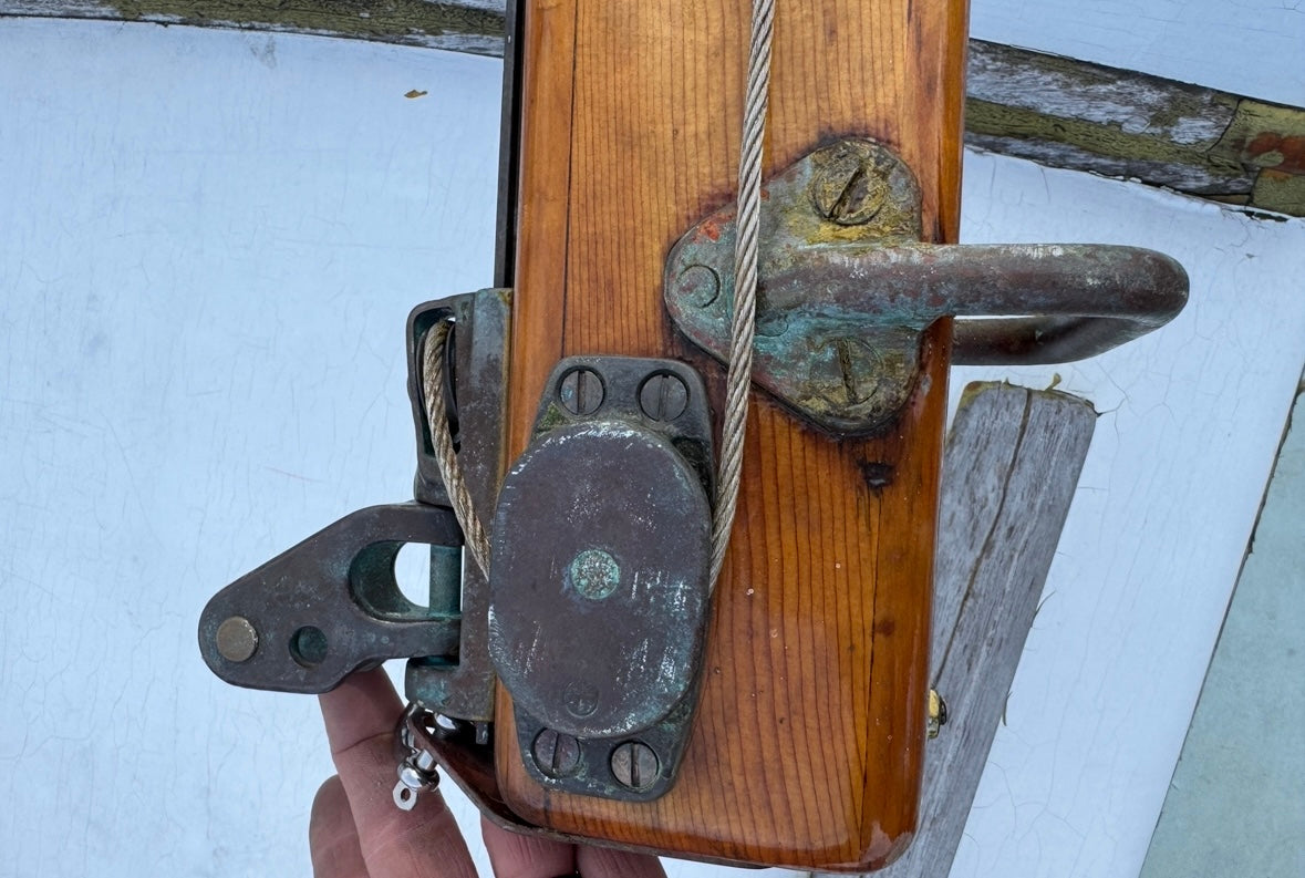 Wooden Boom with Lots of Bronze Hardware - Alden Priscilla 1971