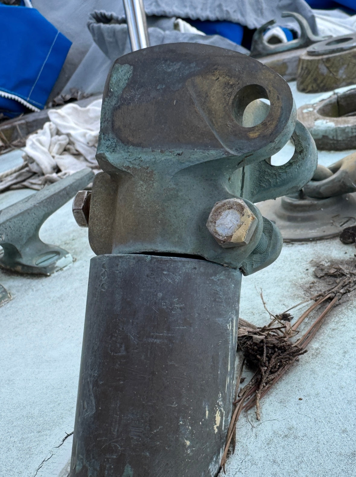 1 3/16" Keyed Post Bronze Rudder Tiller Cap - Alden Priscilla 1971