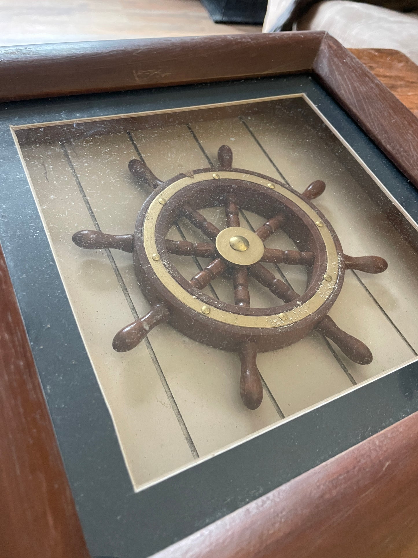 Decorative Wheel In Shadow Box Wall Decor