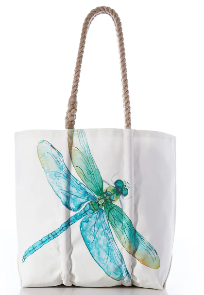 Sea Bags Watercolor Dragonfly Medium Tote NEW