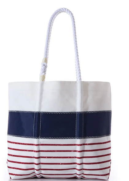 Sea Bags Red Mariner Stripe Medium Tote NEW