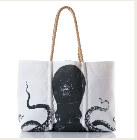 Sea Bags Octopus Large Tote with Clasp NEW