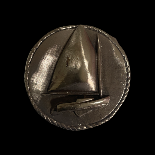 bronze sailboat belt buckle