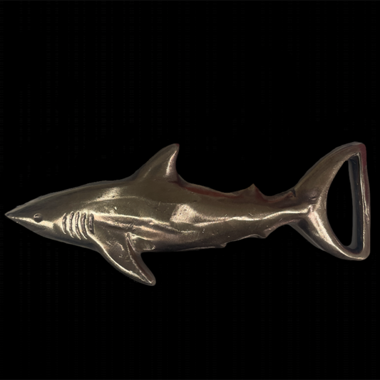 bronze shark belt buckle