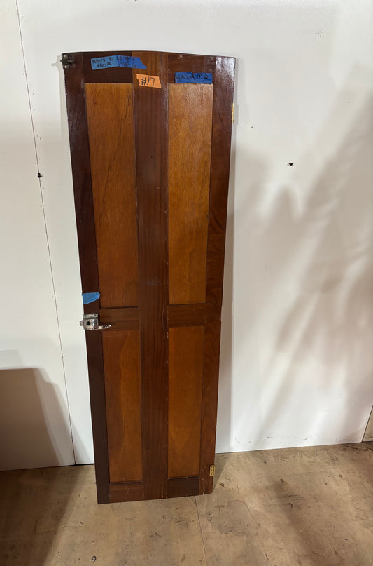 Wooden door with a lock on a white background