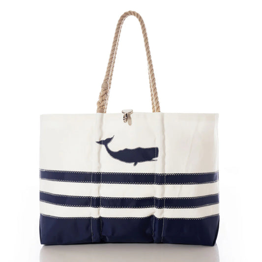 Sea Bags Breton Stripe Whale Ogunquit Beach Tote