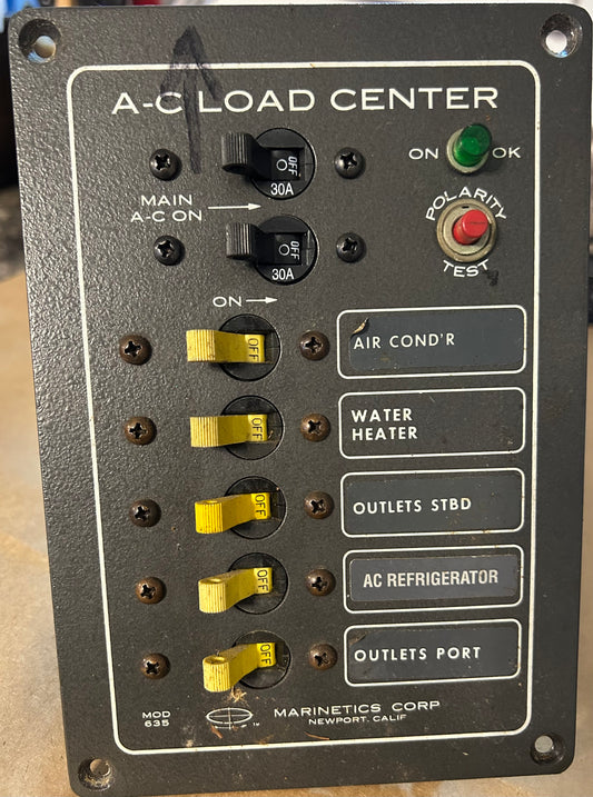 Marinetics A-C Load Center Model 635/2 Electrical Panel