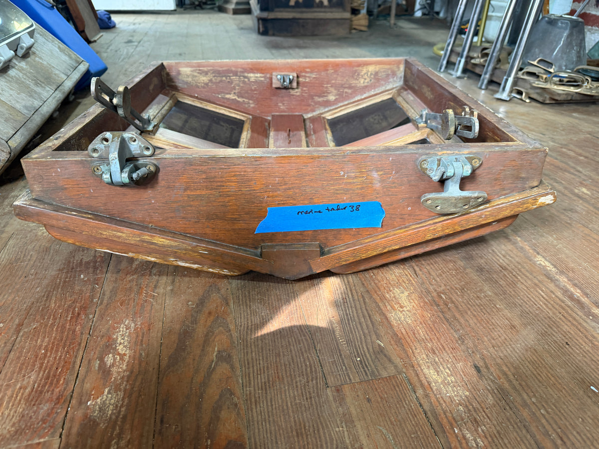 Teak Butterfly Hatch - Marine Trader 38