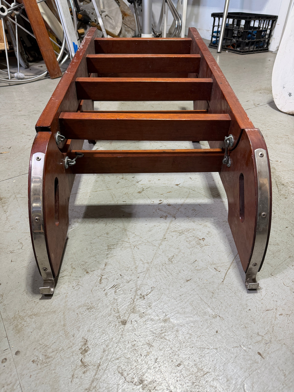 Teak Folding Ladder - 66” Total Length x 15 3/8” Width