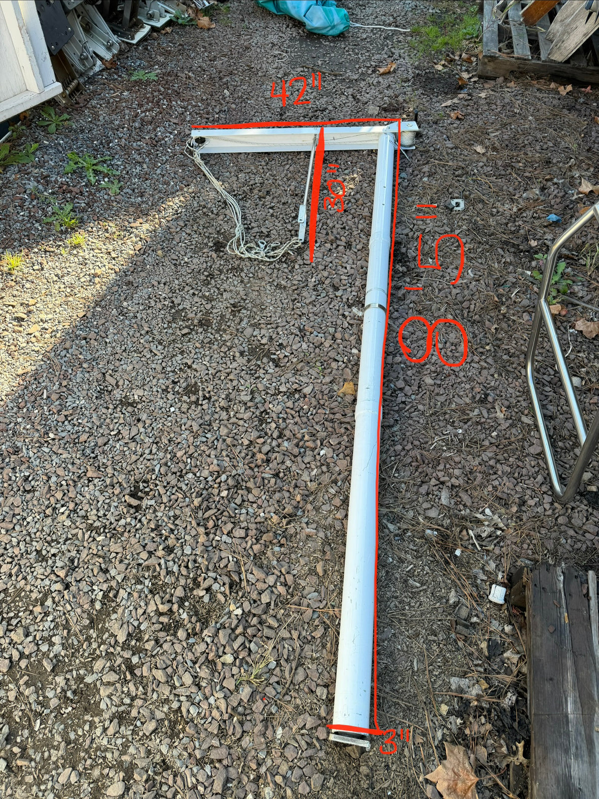 Forespar Davit System - 8'5" Total Height With 42" Arm