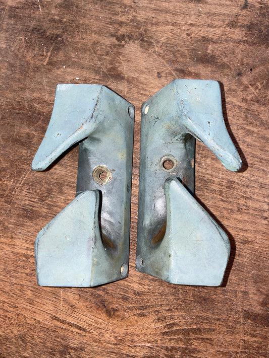 Solid Bronze 4 3/4” Toe Rail Chock Cleats -PAIR