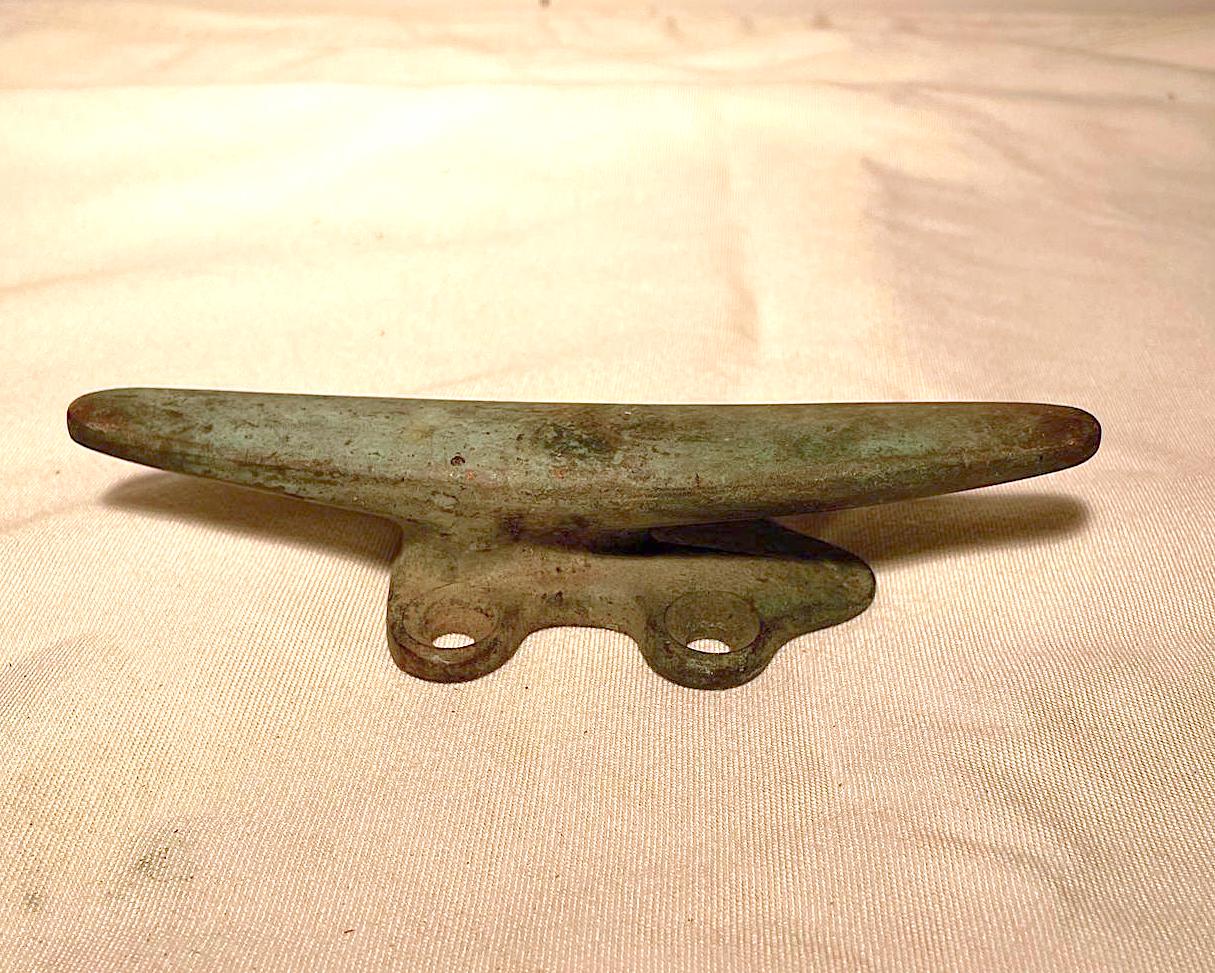 Vintage Bronze 6" Cleat Unique Base, Great Patina!