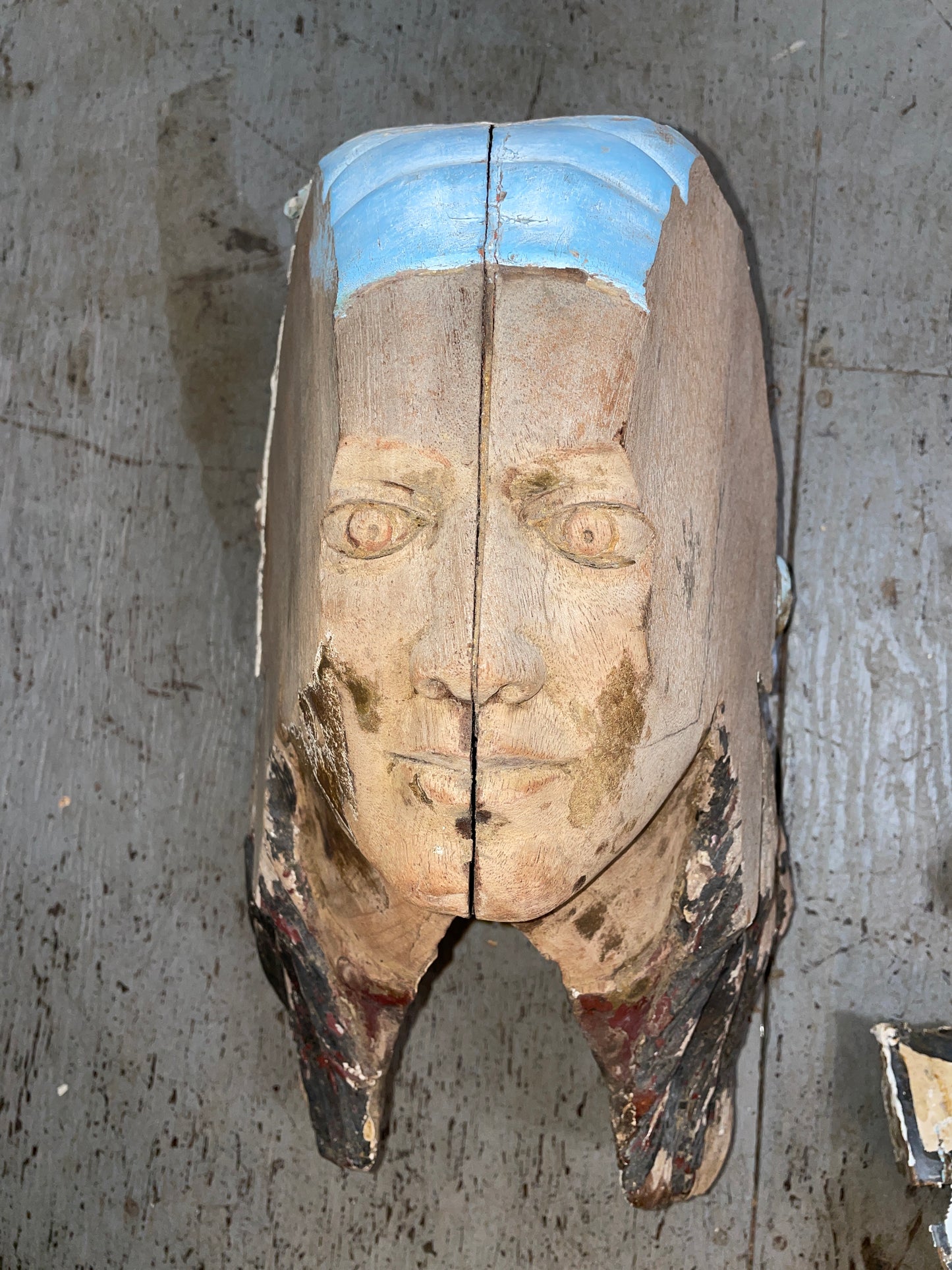 Vintage Wood Gypsy Figurehead Off A 1950’s 50’ Wooden Sailboat