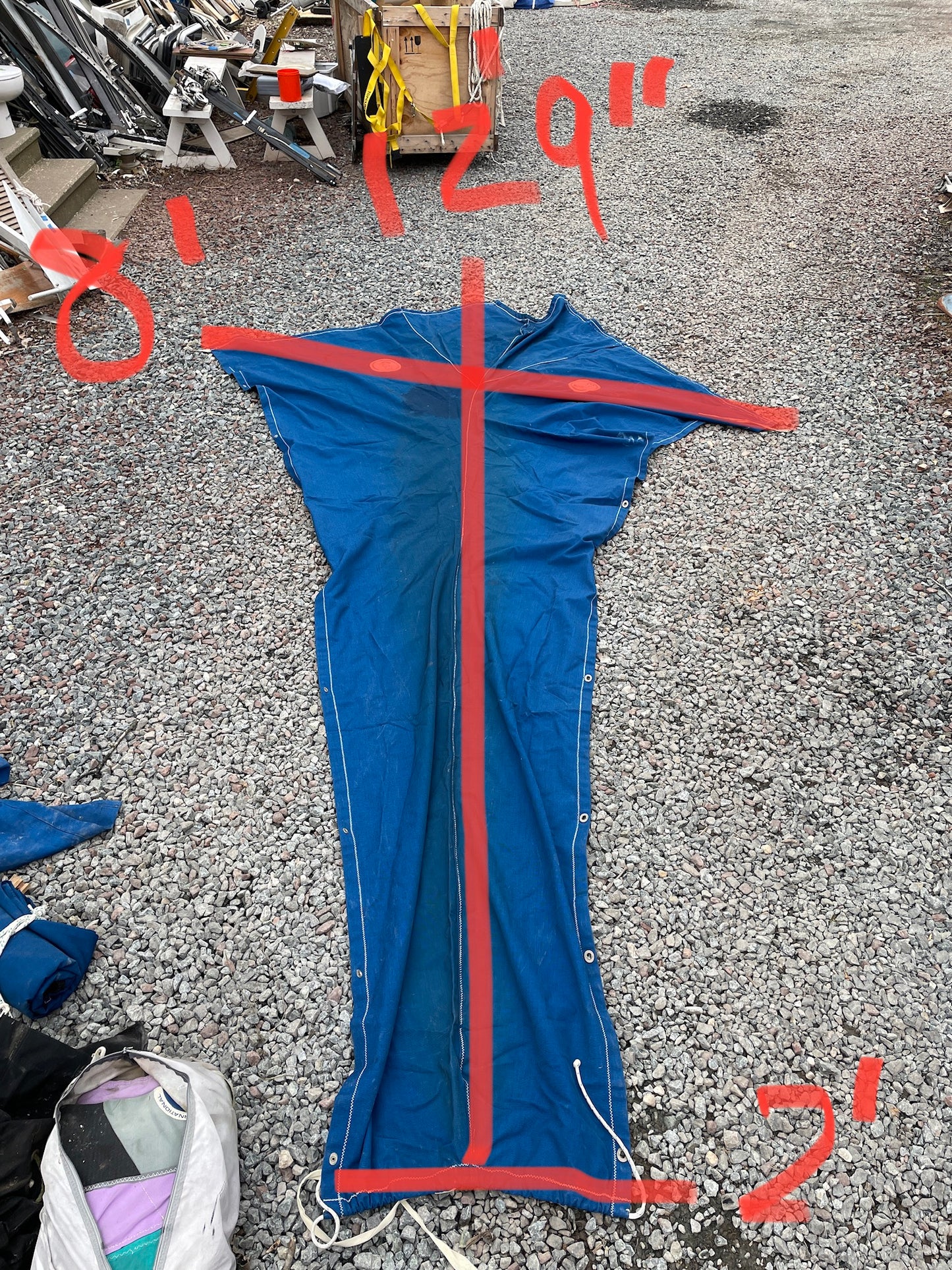 12’9” Blue Canvas Mainsail Cover