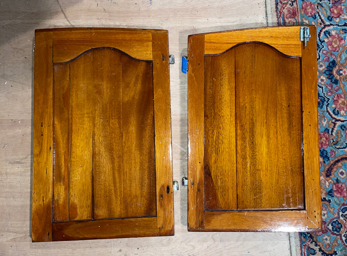 Pair Of Solid Teak Cabinet Doors