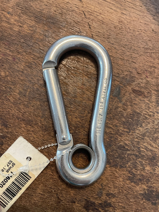 316 Stainless Steel Carabiner With 7/16” Eyelet- 4” Long