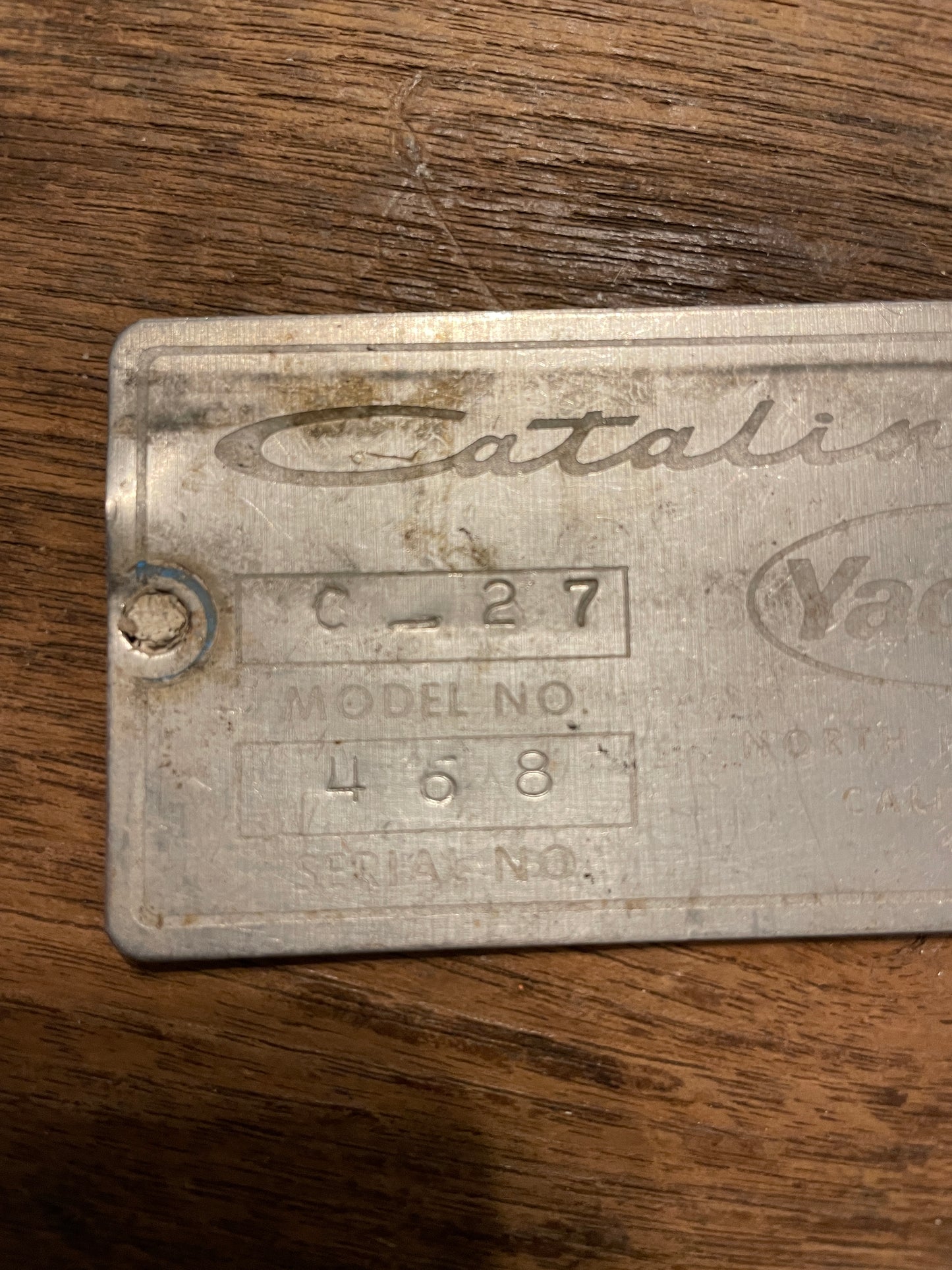 Catalina 27 Builders Plate