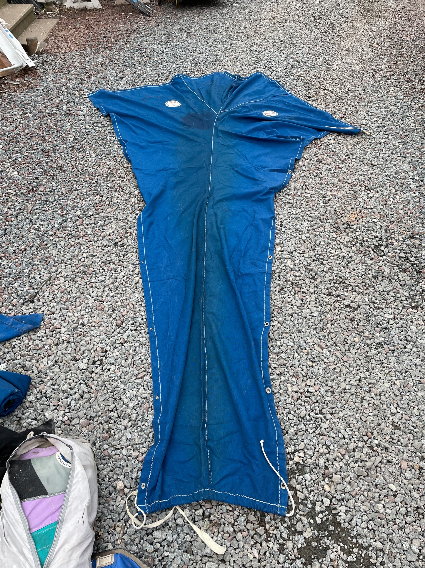 12’9” Blue Canvas Mainsail Cover