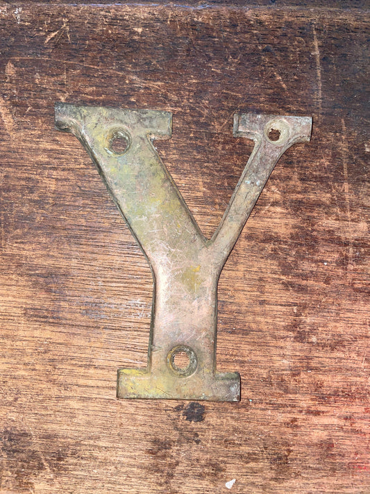 Antique Bronze Boat Letter - Y - 3 3/4”L x 3”W