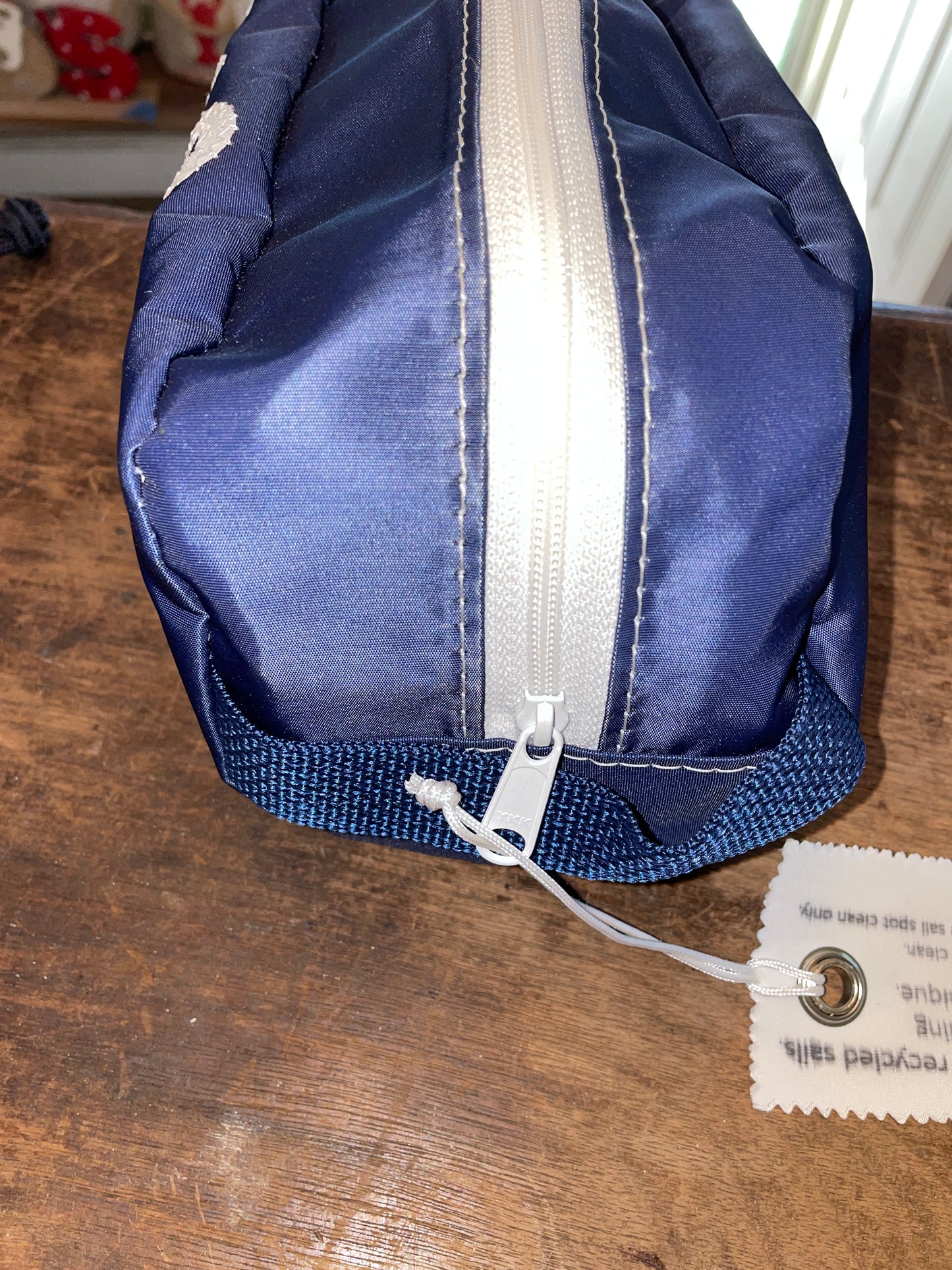 Sea Bags Maine White-On-Navy Anchor Toiletry Bag