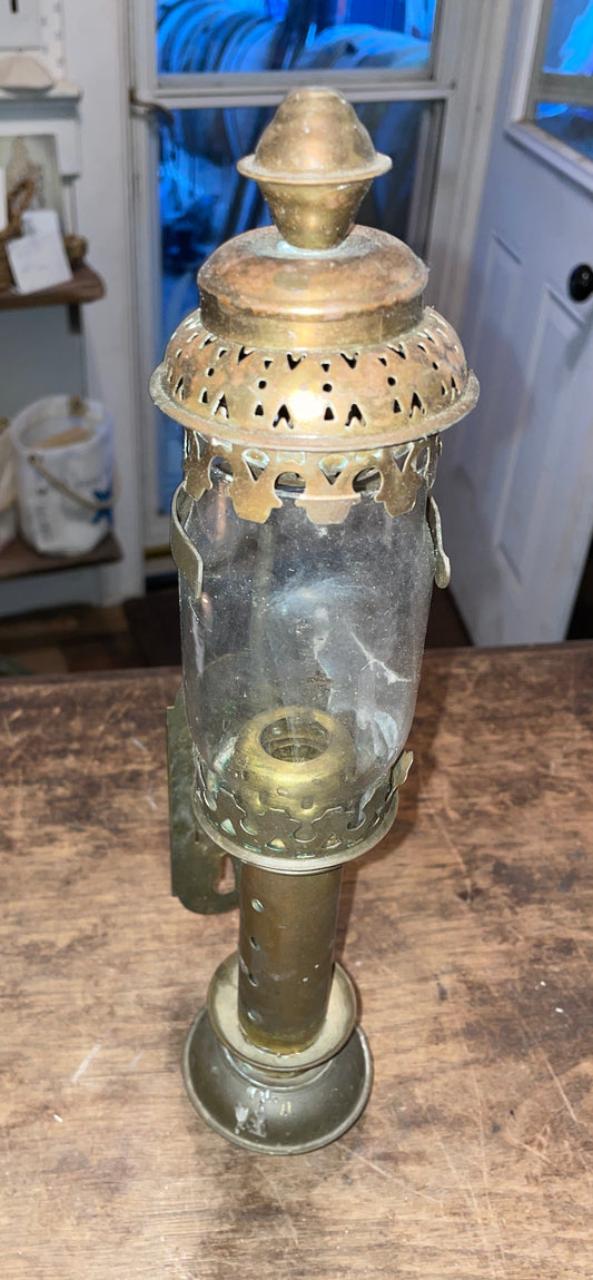 Vintage Brass Oil Lamp Wall Mount Handheld Light